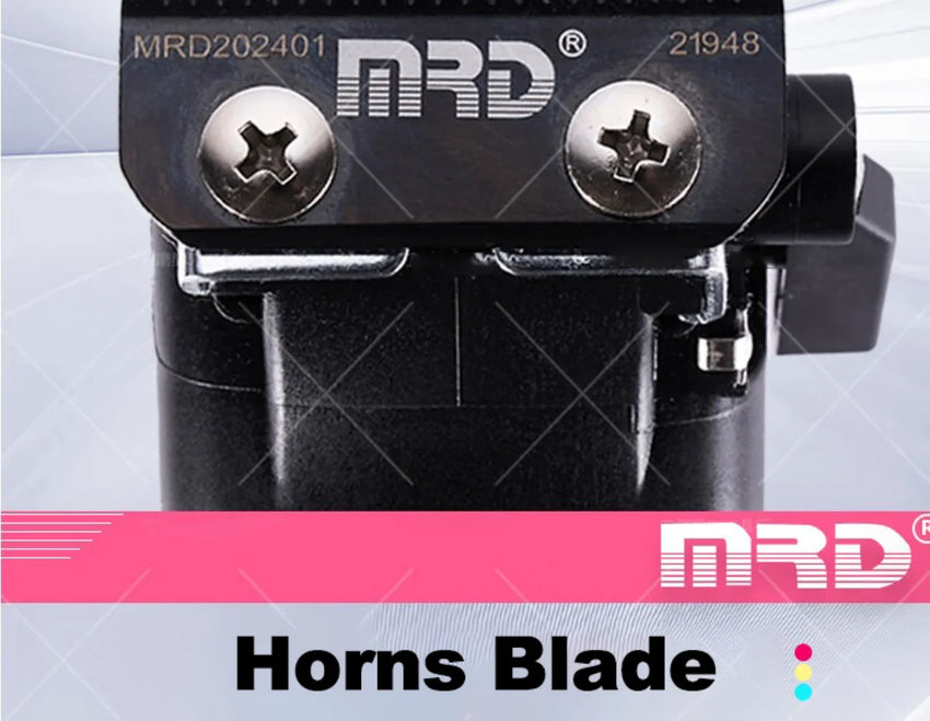 MRD HC-3969X Lawn Shovel Men's Professional Hair Clipper DC Rotating Motor Horn DLC Black Diamond Blade 7200RPM Trimmer Withbase