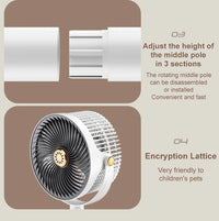 Wireless Fan Height Adjustable Outdoor Travel Camping Long Endurance USB Charging Portable Student Dormitory High Wind Power