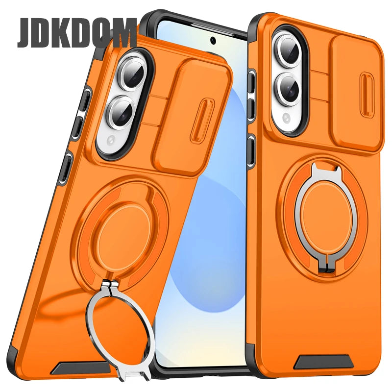 JDKDOM Push Window Case For Samsung S26 S25 Edge S24 S23 FE Plus Note 20 Ultra A57 A17 A07 A56 A36 A26 A16 A06 Bracket Cover
