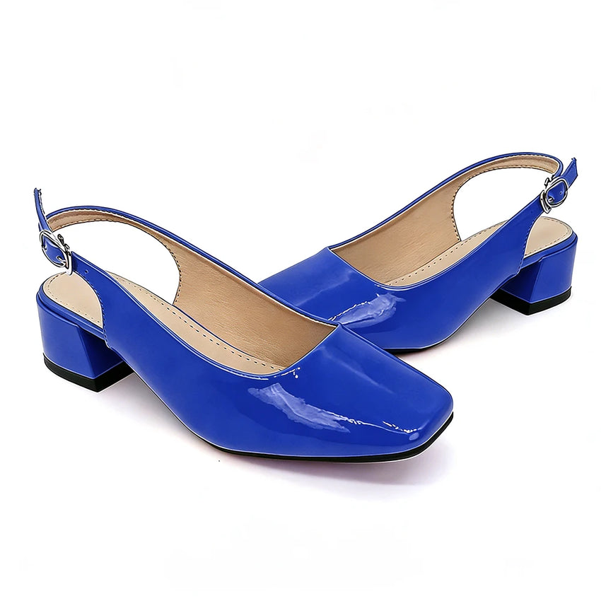 Women's high heel sandalsblue elegant ladies' square heel fashion heels 1.98in for casual wear shopping travel vacations