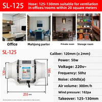 Exhaust Fan Home Mute Inline Duct Fan Bathroom Exhaust Fan Ventilation Equipment Kitchen Bathroom Wall Mounted Air Purifying Ve