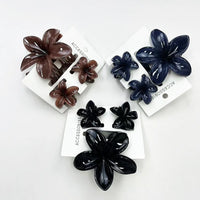 3Pcs/Set Sweet Flower Colroful Gradient Hair Claws Ponytail Cip Clamp Barrettes Hairpins For Women Girl Beach Hair Accessories