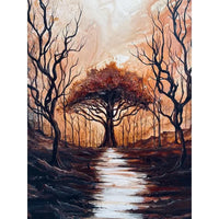 1pc frameless Surreal Colourful Landscape Poster Vintage Dark Forest Mountain Fall Scenery Canvas Painting Wall Art for Livin