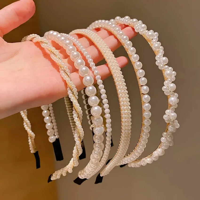 5 Pieces of Girls' Princess Hair Accessories, Children's Imitation Pearl Hairbands, Birthday Hairpins, Baby Flower Girl Headband