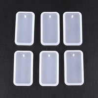 1/6/10pcs DIY Keychain Pendant Silicone Mold Set Crystal Epoxy Resin Mold Round Rectangle Pendants Jewelry Making Casting Mould