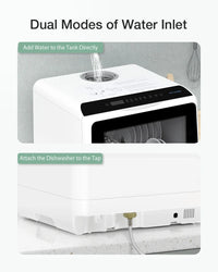 BlitzHome BH-CDW1 Smart Portable Countertop Dishwasher with APP Control 4-6 Sets Big Capacity Dual Water Inlet Modes Washers