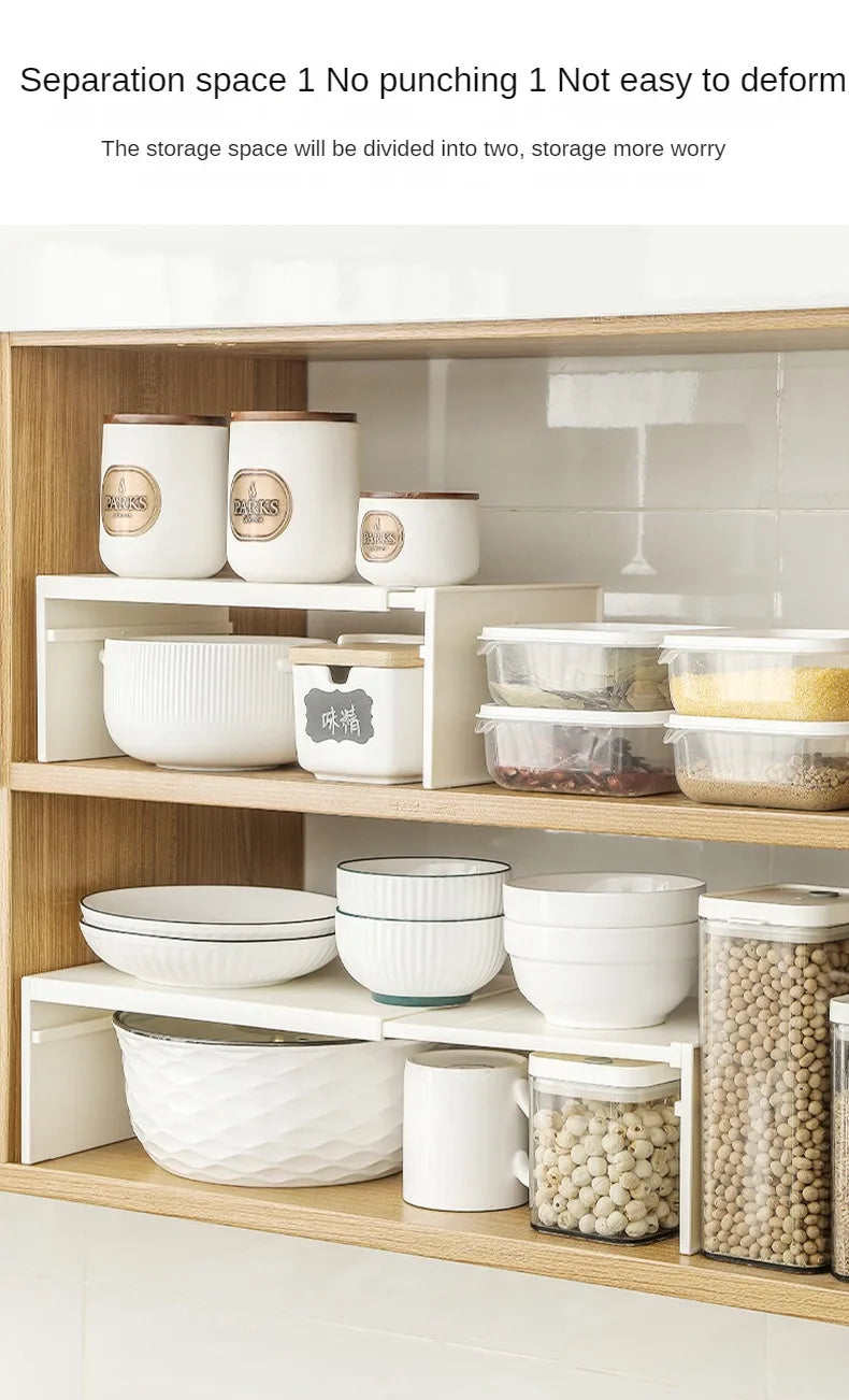 Kitchen Cupboard Organizer Retractable Cabinet Shelf Seasoning Bottle Spice Rack Dish Shelf Kitchen Accessories Storage 2030