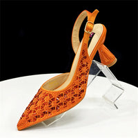 2026 New Elegant Green Pointed-Toe High Heels & Matching Bag Set with Diamond Design for Women's Party Wear - Italian Trend