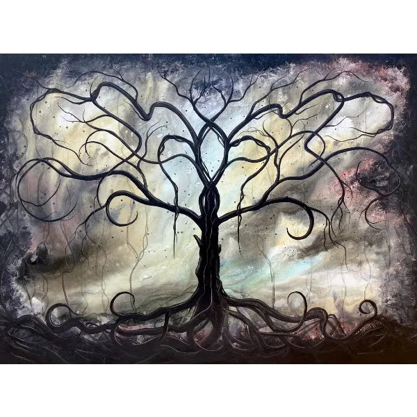 1pc frameless Surreal Colourful Landscape Poster Vintage Dark Forest Mountain Fall Scenery Canvas Painting Wall Art for Livin