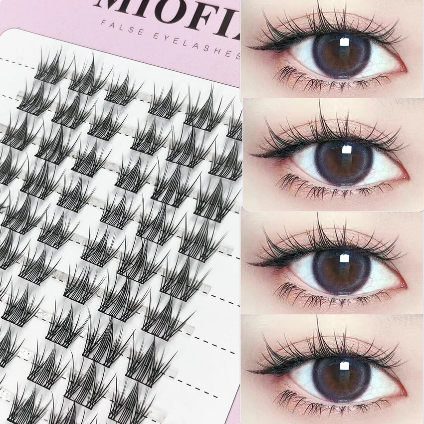 1/box 120 bundles Mink False Eyelash Natural Fishtail Lash 3D Russian Individual Eyelash Extension Cluster Makeup Tool Wholesale