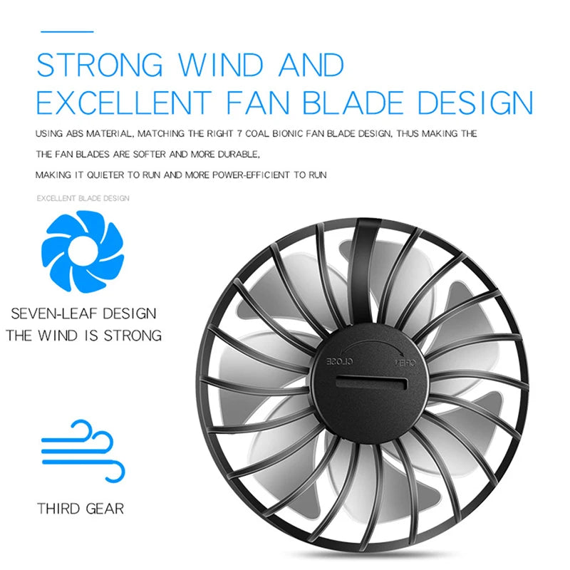 USB Rechargeable Mini Sports 3-Speed Adjustable Neck Dual Fan Home OfficeOutdoor Travel Portable Hanging Neck Fan