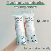 100pcs/200pcs soft and breathable round cotton pad with double-sided texture is used for daily facial cleaning and makeup remova