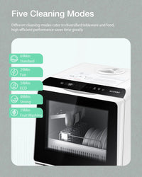 BlitzHome BH-CDW1 Smart Portable Countertop Dishwasher with APP Control 4-6 Sets Big Capacity Dual Water Inlet Modes Washers