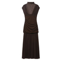 KONDALA 2026 Spring Summer Elegant Women Dresses Wedding Guest Ladies Patch Work Tulle Dresses Valentine‘s Day Woman Dresses