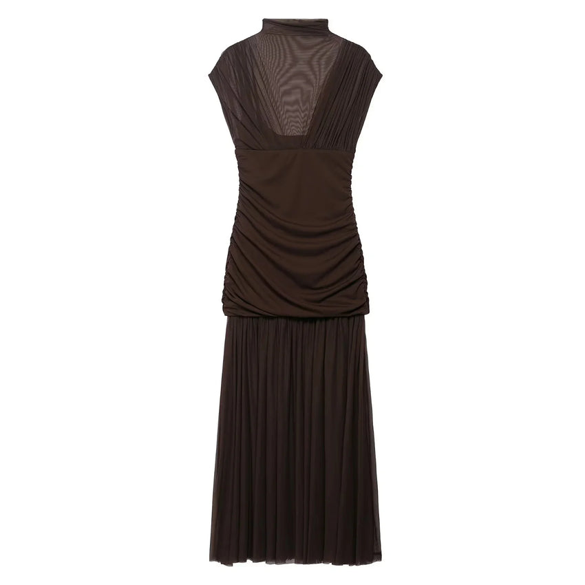 KONDALA 2026 Spring Summer Elegant Women Dresses Wedding Guest Ladies Patch Work Tulle Dresses Valentine‘s Day Woman Dresses