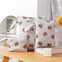 Elinfant 3PCS Portable Wet Dry Bag For Swimsuits,Waterproof Diaper Bags For Cloth Diapers,Washable Reusable Storage Bag