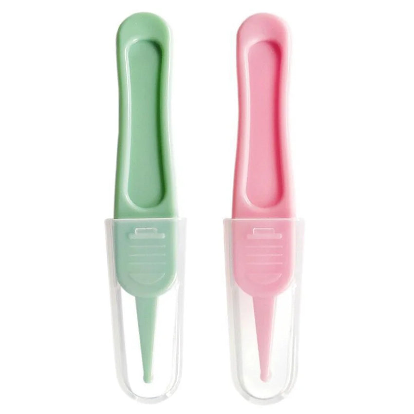 Baby Plastic Tweezers Nose Cleaner Tool Kids Safety Tweezers Cleaning Forceps Toddler Nasal Cavity Care Supplies Baby Essentials