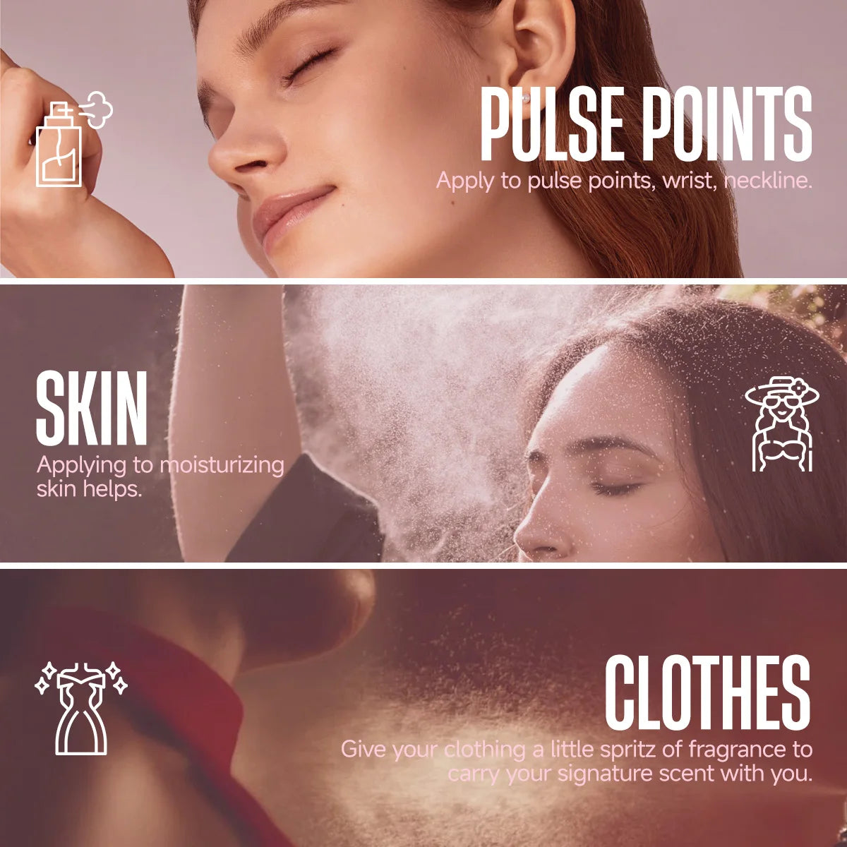 Body fragrance sprays, with a variety of options, offer a delightful and long-lasting scent to keep you in a good mood all day.