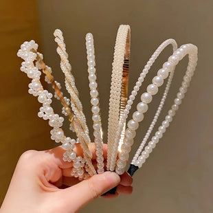 5 Pieces of Girls' Princess Hair Accessories, Children's Imitation Pearl Hairbands, Birthday Hairpins, Baby Flower Girl Headband
