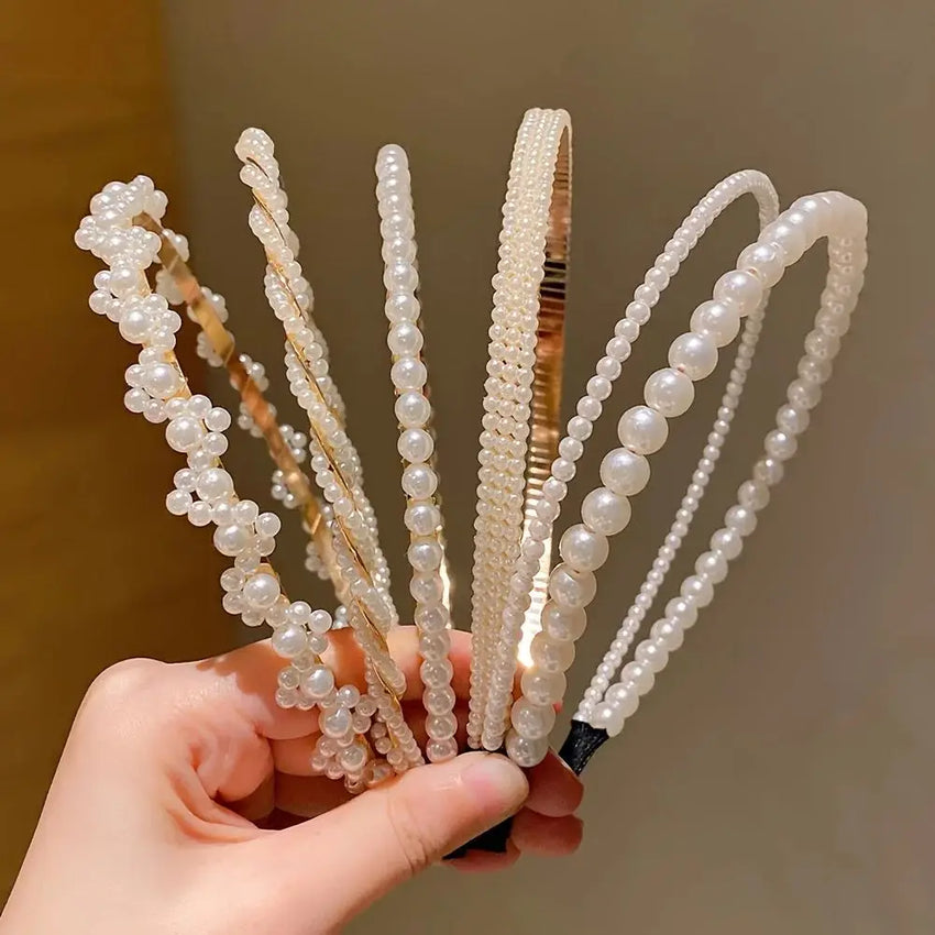 5 Pieces of Girls' Princess Hair Accessories, Children's Imitation Pearl Hairbands, Birthday Hairpins, Baby Flower Girl Headband