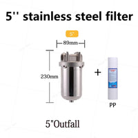 5inch Prefilter 304 Stainless steel hot water filter housing DN15 DN20 DN25 for high temperature high flow water filter housing