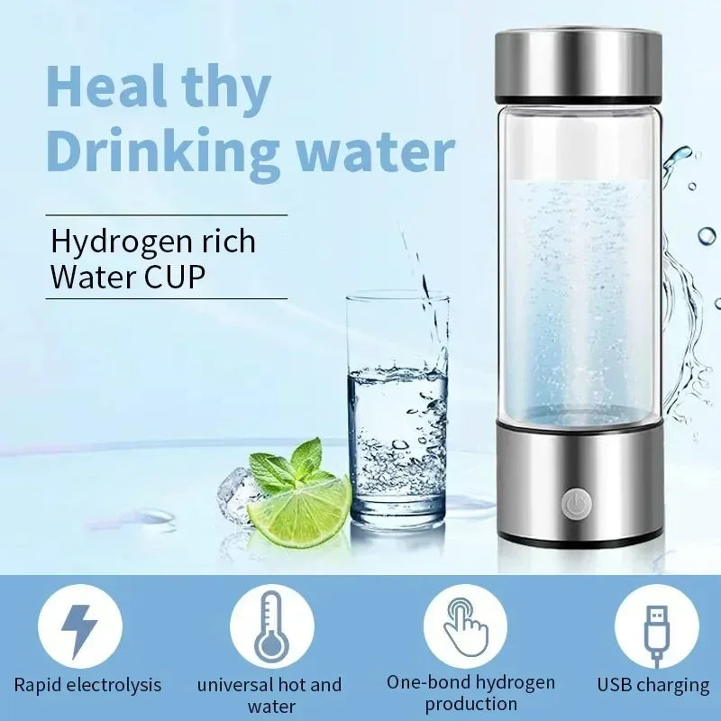 Rich Hydrogen Water Cup Portable Hydrogen Water H2 Generator Alkaline Maker Ionizer Bottle Super Antioxidan Titanium Filter