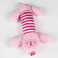 Striped Plush Dog Toys Squeaky Assorted Animals Duck Pig Hippo Shapes Durable Bite Resistant Safe Washable Fun Pet Supplies