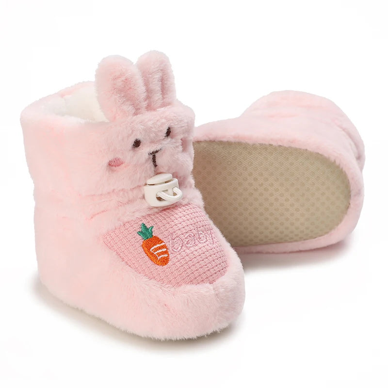 Winter New Cute Cartoon Baby Booties Boy Girl Boots Cotton Soft-Sole Non-Slip Warm Toddler First Walkers Infant Crib Shoes