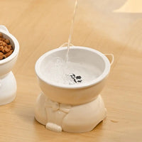 Pet Supplies Ceramic Cat Bowl Creative Slanted Mouth Dog Food Feeding Basin Non-slip Cute Pet Drinking Feeder Water Container