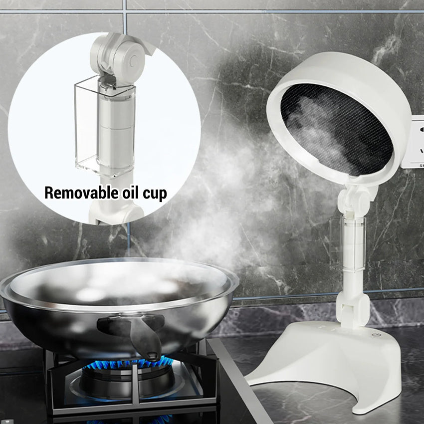 Desktop Cooker Hood Tabletop Range Hood 8W 3 Speed Strong Suction Low Noise Multifunction Foldable Portable Kitchen Exhaust Fan