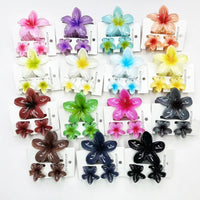 3Pcs/Set Sweet Flower Colroful Gradient Hair Claws Ponytail Cip Clamp Barrettes Hairpins For Women Girl Beach Hair Accessories