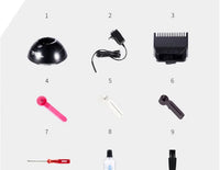 MRD HC-3969X Lawn Shovel Men's Professional Hair Clipper DC Rotating Motor Horn DLC Black Diamond Blade 7200RPM Trimmer Withbase