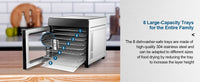8-Tray Stainless Steel,600W with 4 Presets & Digital Timer for Jerky, Fruit, Herbs - Dishwasher Safe, BPA Free Food Dehydrator
