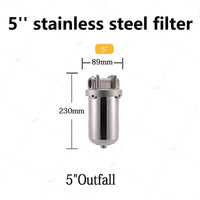 5inch Prefilter 304 Stainless steel hot water filter housing DN15 DN20 DN25 for high temperature high flow water filter housing