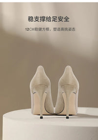 Nude High Heels Women's 2026 New Celebrity Niche Color Matching French Pointed Single Shoes Women's Stiletto