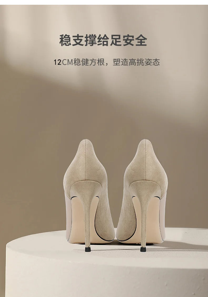 Nude High Heels Women's 2026 New Celebrity Niche Color Matching French Pointed Single Shoes Women's Stiletto