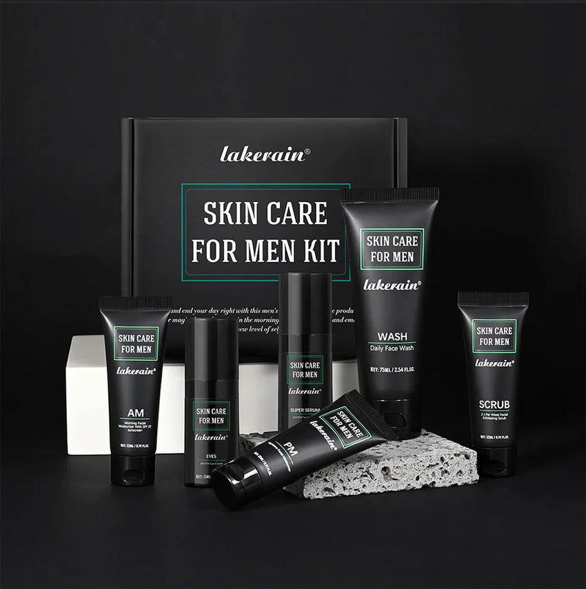Men's Skin Care Kit - 3 in 1 Set with Face Wash, Moisturizing Cream & Eye Cream, Daily Anti-Aging & Oil Control Facial Treatment