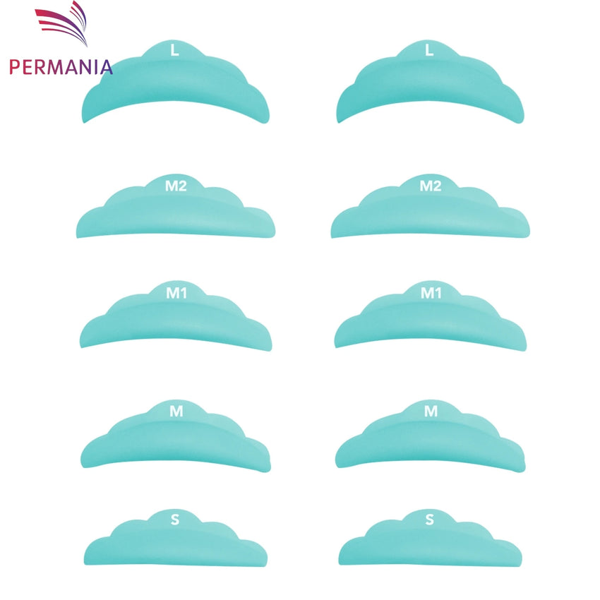 Permania 5 Pair Eyelash Extension Pads Silicone Protection Eyelashes Pad Reusable Lifting Curler Shield Patch Lashes Makeup Tool