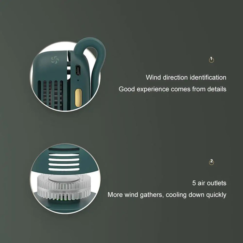Portable Silent Mini Bladeless Electric Fan,Small fan Clip on Shirt Waist Mini Bladeless Fan Adjustable 3-Speed For Outdoor
