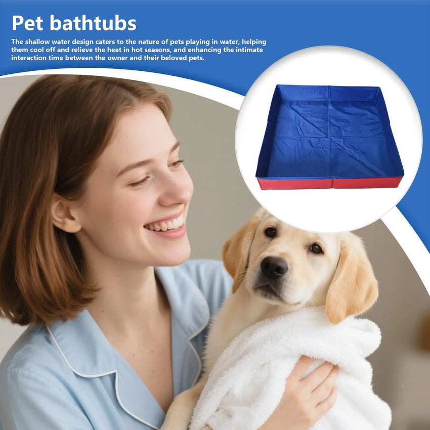 Dog Kiddie Pool PVC Folding Swimming Pool small pet bathtub noninflatable dog paddling pool Pet Supplies For Puppy Cats