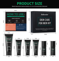 Men's Skin Care Kit - 3 in 1 Set with Face Wash, Moisturizing Cream & Eye Cream, Daily Anti-Aging & Oil Control Facial Treatment