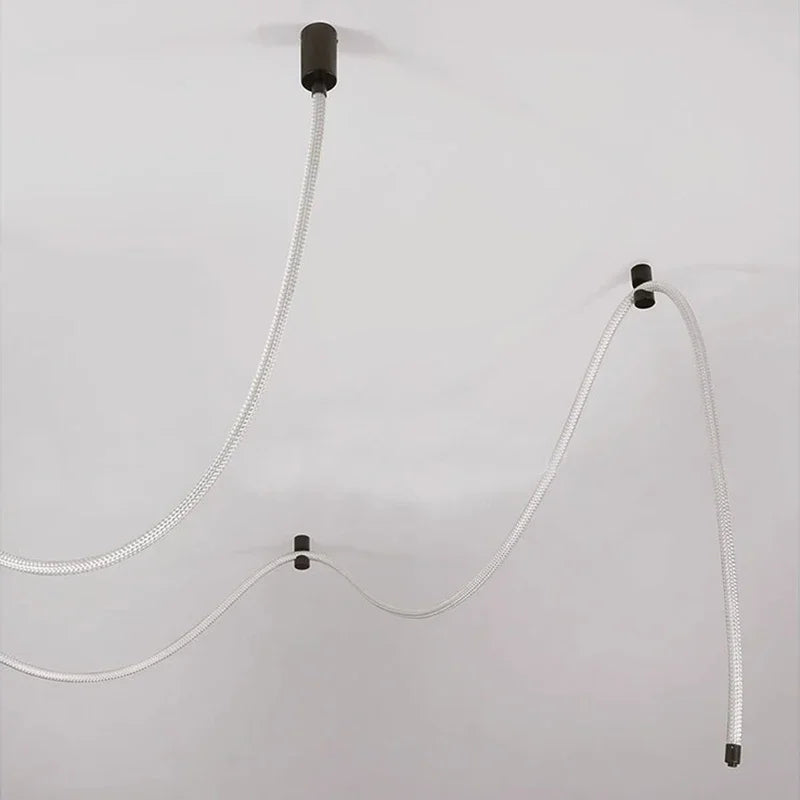 Modern LED Line Light Designer DIY Chandelier for Loft Villa Duplex Living Room Exhibition Hall Creative Art Home Lighting