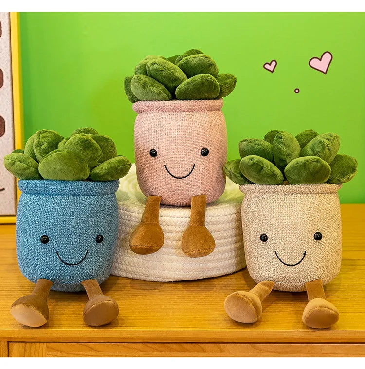 Halloween Christmas Creative Simulation Plants  Succulent Plush Greenery Ornaments Catching Machine Rag Dolls Home Accessories