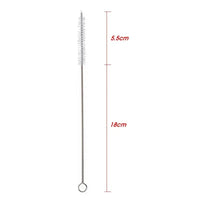Bending Stainless Straw Brush Cleaner Soft Hair Suction Glass Tube Cleaning Brushes Baby Kids Bottle Brush Long Handle Reusable