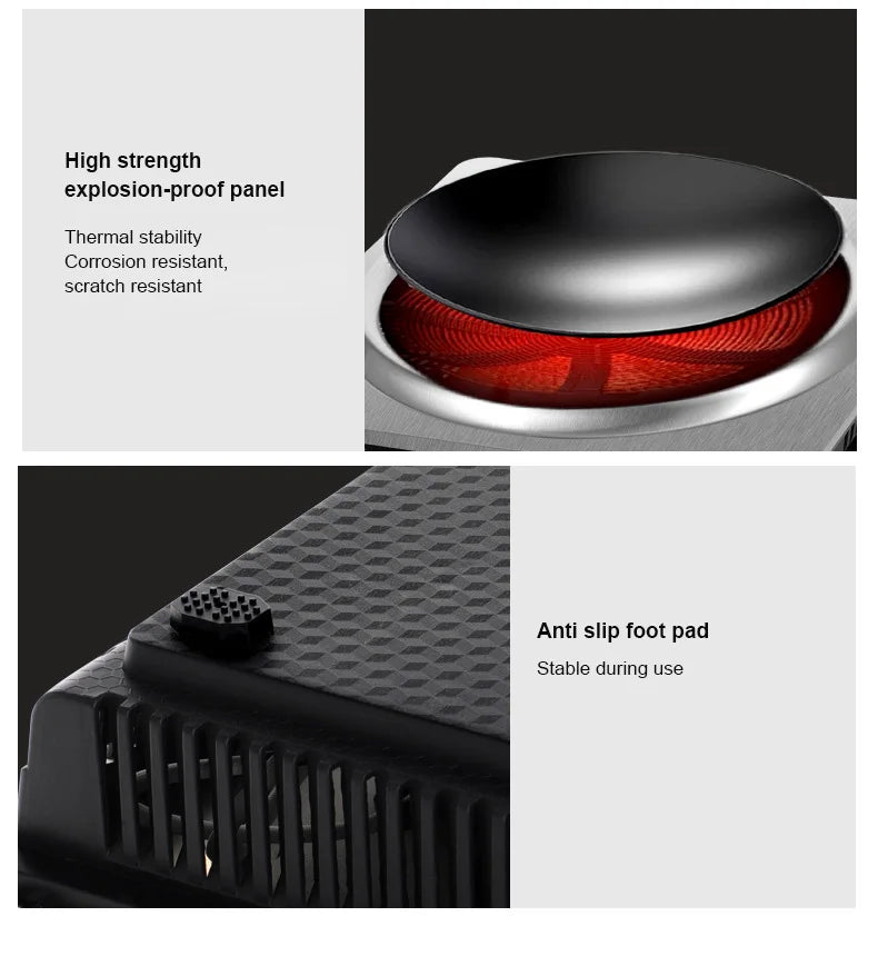 5000W Household Concave Induction Cooker High Power Intense Fire Non-Radiative Multifunction Stir Frying Electric Stove
