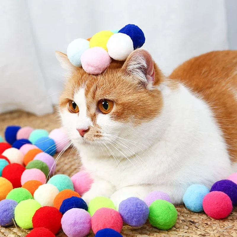 1 Set Cat Toy Interactive Pet Training Play Plush Toy  Funny Kitten Puppy Shooting Balls Games Pet Supplies Cat Accessories