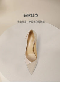 Nude High Heels Women's 2026 New Celebrity Niche Color Matching French Pointed Single Shoes Women's Stiletto