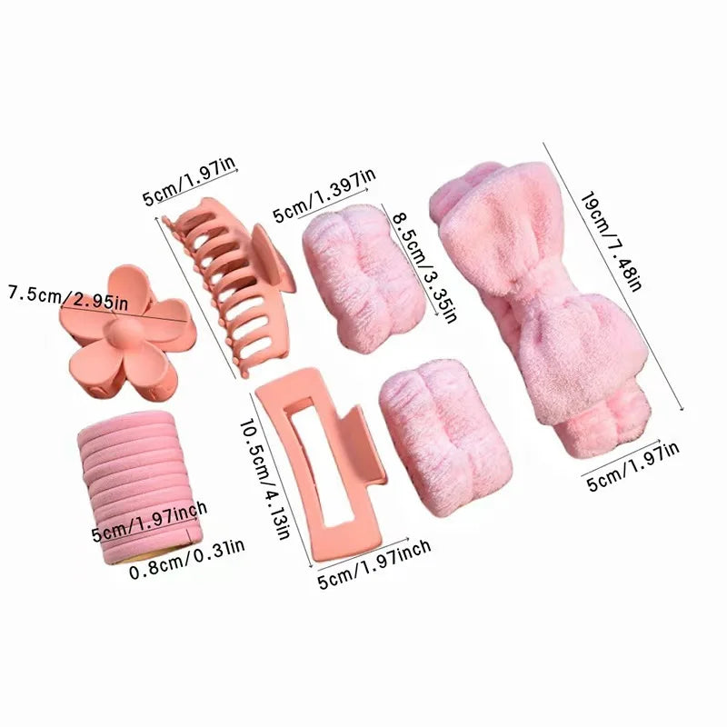 Wash Face Headbands For Women Coral Fleece Hair Bands Cuff Waterproof Bands Absorbent Wristbands Head Band Hair Accessories Set