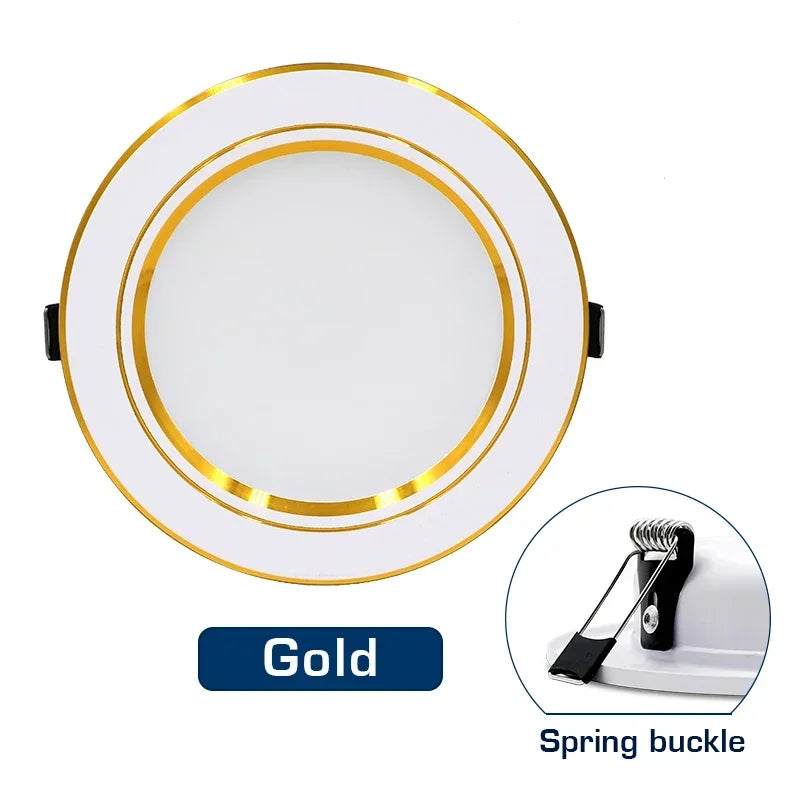 LED Downlight 12V 24V 110V 220V Spot Three Colors 5W 9W 12W 15W 18W Recessed in Led Ceiling Downlight Light Cold Warm White Lamp