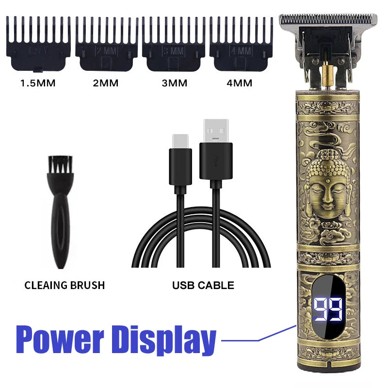 USB Fast Charging Hair Cutting Machine Electric Hair Clipper Portable Shaver Barber Professional Barber T9 Vintage Hair Trimmer